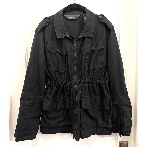 Norma Kamali Black Utility Jacket Coat Women's Size Medium - Picture 2 of 9